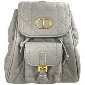 Christian Dior Caro Backpack Gray Hardware Lambskin
